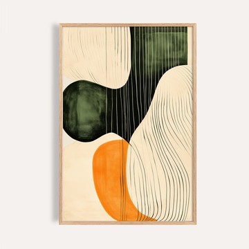 綠橘之韻 Rhythm of Green and Orange / 現代抽象自然藝術掛畫