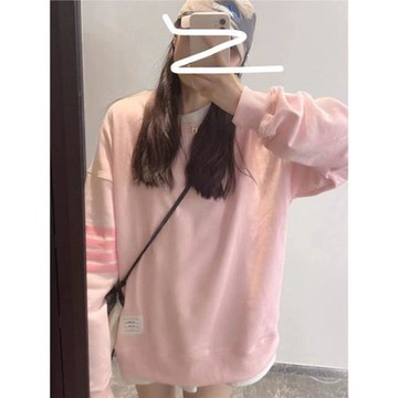 粉色衛衣女春秋深圳歐貨小衫寬松慵懶風炸街高級感長袖tb上衣外套