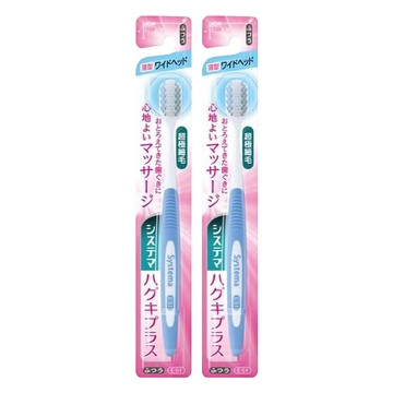 LION 獅王 Systema 細潔 高密細毛寬版標準型牙刷 超極細毛 舒適按摩牙齦  1入  2支