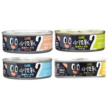 怪獸部落-貓用2種肉無膠主食罐82GX24罐組
