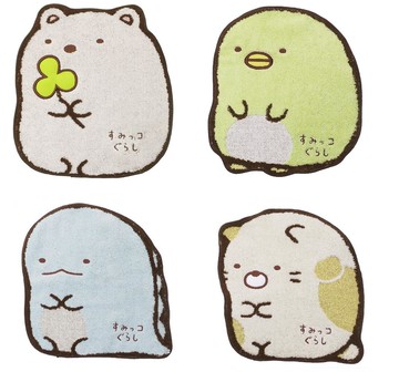 大賀屋 日貨 角落生物 白熊 企鵝 貓咪 恐龍 毛巾 手帕 方巾 小手帕 小毛巾 角落小夥伴 正版 J00019092