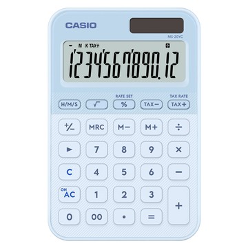 CASIO 卡西歐 12位數計算機 MS-20YC-LB  淺藍色  1個