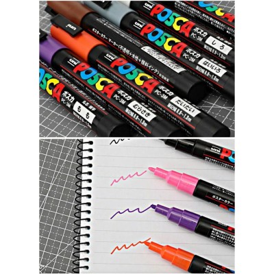 三菱鉛筆 ポスカ POSCA 水性ペン MITSUBISHI 15色セット 細字丸芯