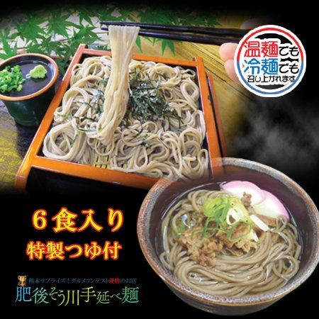 そば　ポイント消化　送料無料　6食入　グルメコンテスト優勝　手延べそば（6食入りつゆ付）