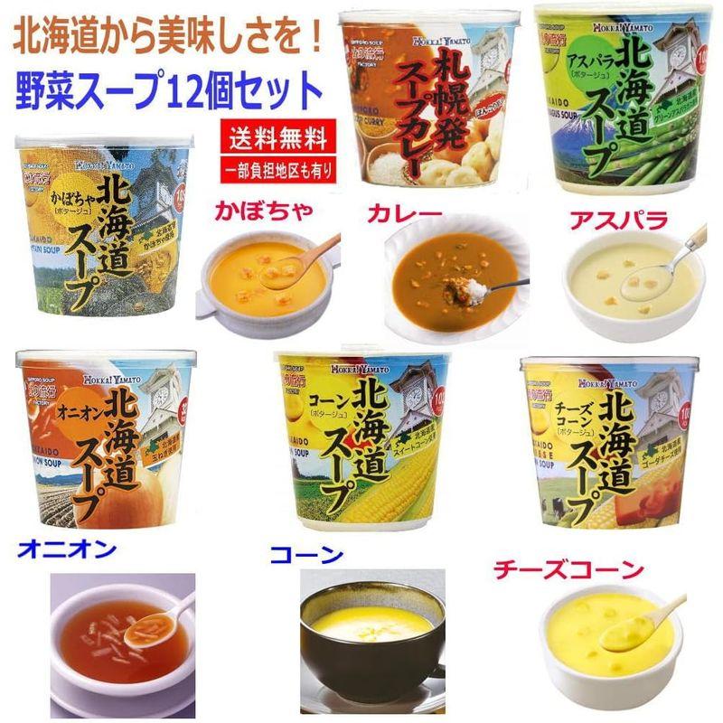 北海大和 北海道産野菜を使った スープ 6種12個セット オニオン スープカレー チーズコーン かぼちゃ アスパラ コーン