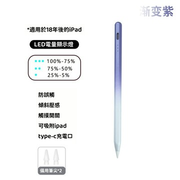 現貨 平替applepencil 適用蘋果電容筆 ipad觸控筆 充電式磁吸觸控筆 漸變色電容觸控筆 防誤觸 支援壓感