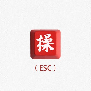 個性鍵帽 特殊鍵帽 鍵盤帽 打工人鍵帽紅色單顆esc操原廠R4機械鍵盤按鍵十字軸個性創意文案 HUT6