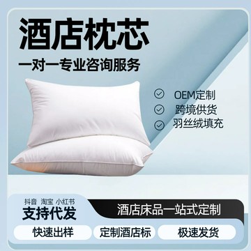 全棉枕芯枕頭批發五星級酒店賓館床上用品白色羽絨枕芯一只枕