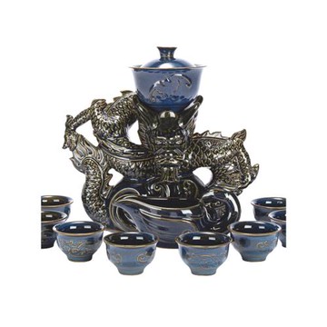 功夫茶具家用石磨創意陶瓷茶壺自動泡茶復古創意防燙功夫茶杯套裝