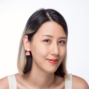 頑系列- 迷你彩虹 雲朵 手工軟陶耳環 /可改夾 日常 禮物 特別