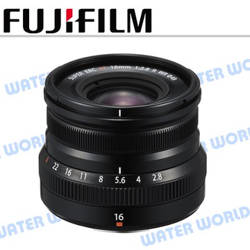 富士 FUJIFILM XF 16mm F2.8 R WR 定焦大光圈鏡頭 公司貨【中壢-水世界】