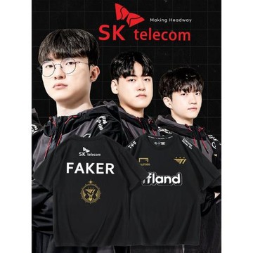 SKT T1戰隊服FAKER同款短袖S13全球總決賽2023LCK出征服應援T恤男