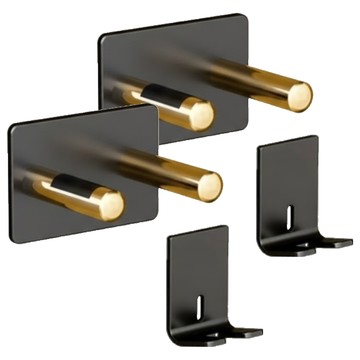 拍平方 輕奢吹風機架 太空鋁 免打孔安裝 防鏽耐磨  黑金色  2個