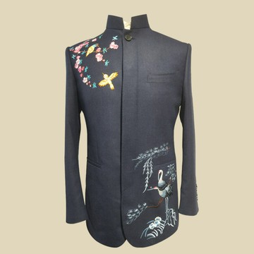 2021秋冬款男士修身西服外套宴會主持禮服 西裝套裝高級量身定制鑫弘-錦衣華服