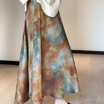 [巴黎精品] 現貨+預購 高腰法式半身裙A字裙中長裙蛋糕裙子大碼洋裝寬鬆休閒女裝-暈染漸變女裙子a1kt14