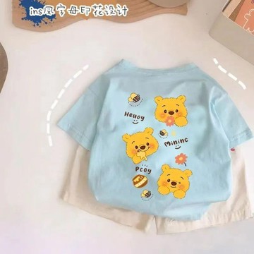 Mimo⭐兒童短袖純棉T恤夏季新款卡通印花男女童裝寶寶洋氣上衣ins潮