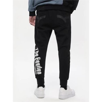 披頭士聯名ABLE JEANS新款男士運動褲黑色松緊腰百搭時尚衛褲男褲