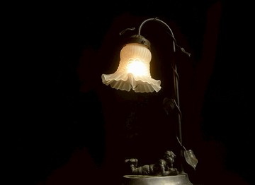 【老時光 OLD-TIME】早期台灣製厚重銅玻璃桌燈