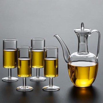 仿宋玻璃執壺貴妃壺泡茶壺綠茶泡茶器加厚耐高溫茶壺茶杯套裝家用