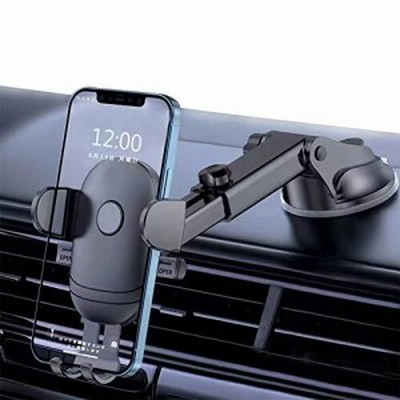 車載ホルダー スマホホルダー車 車 スマホスタンド 粘着ゲル吸盤 片手操作 取り付け簡単 360度回転 伸縮機能 視線確保 雑音無iPhone/Sams