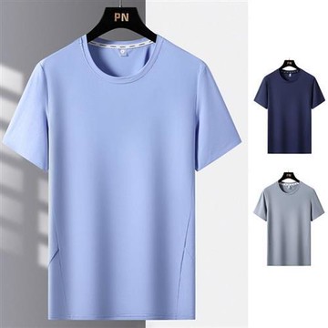 【米蘭精品】現貨+預購 男涼感短袖上衣T恤無痕涼爽夏季運動休閒速乾冰感彈性透氣寬鬆冰絲-男裝3色74lg23
