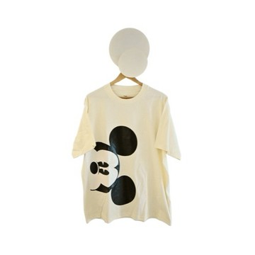 [平輸版] 【COACH】X DISNEY聯名米色Mickey Mouse Skater純棉寬版短袖T恤 (女版S/L/XL/XXL) 真品平輸