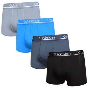 Calvin Klein Microfiber Stretch 男內褲 絲質速乾高彈力男性 平口褲/四角褲/CK內褲- 藍、灰、深灰、黑 四入組