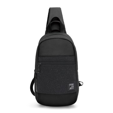 【品樂．BAO】AH北極獵人簡約線條單肩包斜背胸包 (黑色)