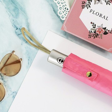 雙龍小輕驅黑淨白自動傘 超輕防曬自動折傘(珊瑚粉)