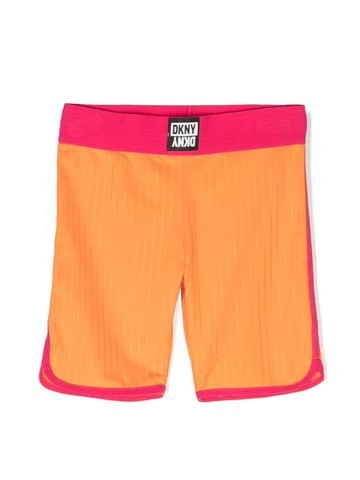 Dkny Kids - two-tone cycling shorts - kids - Polyester/Elastane - 6 yrs - Orange