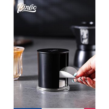 Bincoo意式咖啡濾紙收納盒防塵濾紙盒咖啡機手柄圓形粉碗濾紙通用