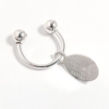 【日本直送 中古美品】蒂芙尼 TIFFANY&Co. 鑰匙圈 橢圓標籤 Return to Tiffany 925銀 拋光處理