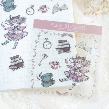 PET 貼紙 - 愛麗絲夢遊仙境 (2 張入)