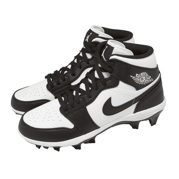 [ACS] Nike 足球釘鞋 Jordan 1 Mid TD 男鞋 黑 白 皮革 喬丹 高筒 FJ6805-100