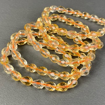 【晶星】 天然黃水晶水滴切面手珠 黃水晶 水晶 天然水晶 水晶手鍊 手鍊 手珠 手串 飾品 開運手珠 招財 開運 聚財