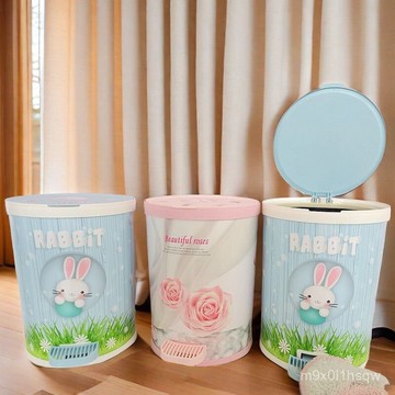 免運 垃圾桶腳踏帶蓋家用創意臥室客廳可愛卡通腳踩垃圾筒衛生間紙簍 大容量垃圾桶 防水垃圾筒 雙開垃圾桶