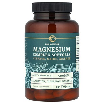 Nobi Nutrition, 鎂複合物，500 毫克，60 粒軟膠囊