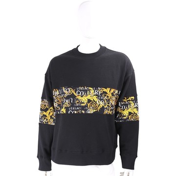 VERSACE 巴洛克印花黑色毛圈內裡運動衫 大學T(男款)