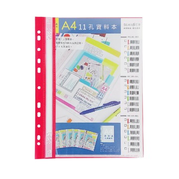 雙德-主色11孔資料本30入