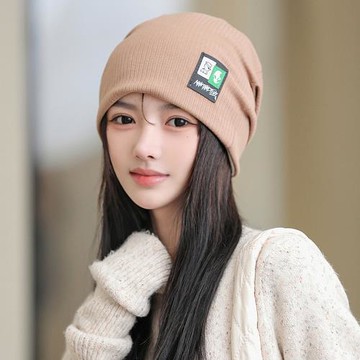 Acorn*橡果-韓版布標保暖毛帽月子帽防曬機能帽1935(卡其)