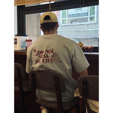 260g純棉花灰色t恤男短袖寬松美式西海岸夏季休閑體恤衫圓領上衣