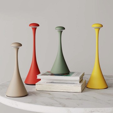 Pinup 摩登曲線風USB充電式檯燈(小款)-多色可選 杏色