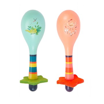 法國 Moulin Roty 叢林冒險兒童木沙鈴 (兩色可選)