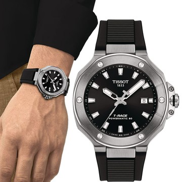 Tissot 天梭 官方授權 T-Race  摩托車元素動力80小時機械錶 男錶 手錶-T1418071705100