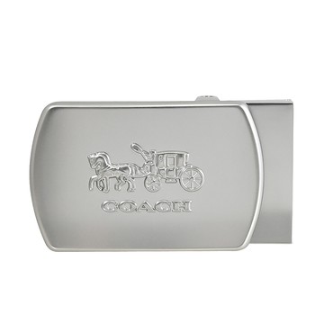 COACH CE865 經典馬車LOGO質感金屬皮帶扣.銀色
