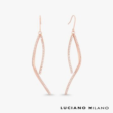 LUCIANO MILANO 清風 純銀耳環(玫瑰金色)