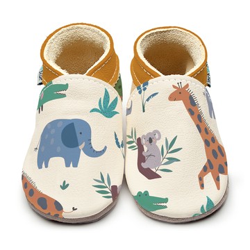 英國Inch Blue - 真皮手工寶寶鞋-動物探險