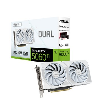 ASUS DUAL-RTX5060TI-O16G-WHITE 顯示卡+全漢 CMT580 機殼 白+威剛 Core Reactor II 850W 白 金牌