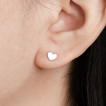 [925純銀]滿心歡喜愛心轉珠耳環【SL988】-銀