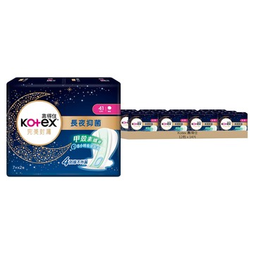 Kotex 靠得住 完美封漏 長夜抑菌 棉柔系列 夜用衛生棉  夜用型  14片  12包